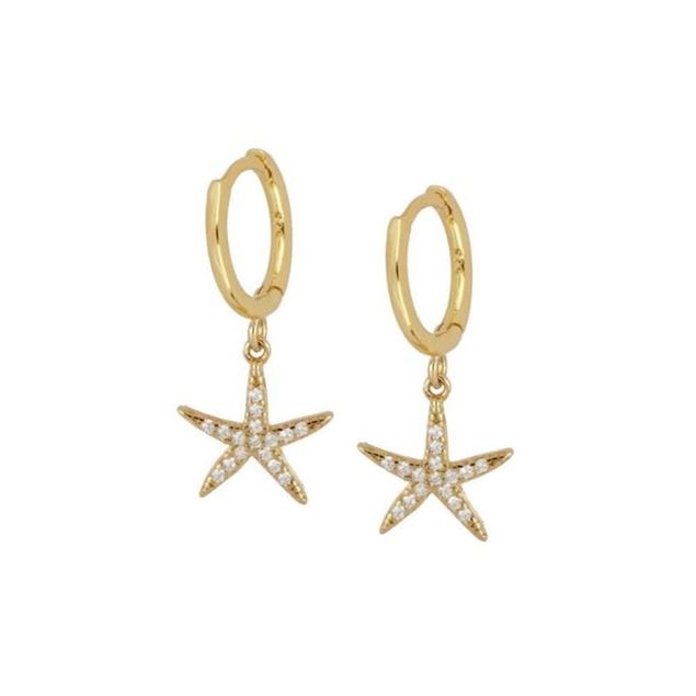 Imagen de Aros Sea Star Plata Dorada