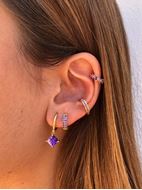 Imagen de Aros Esparta Lila Plata Dorada