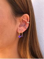 Imagen de Aros Venecia Lila Plata Dorada