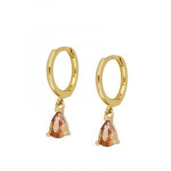 Imagen de Aros Venecia Champagne Plata Dorada