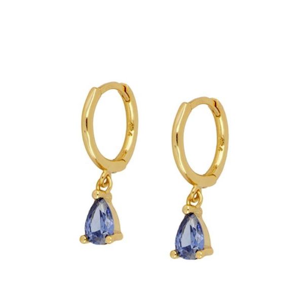 Imagen de Aros Venecia Blue Plata Dorada