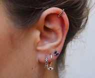 Imagen de Aros Acra Blue Plata Dorada