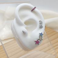 Imagen de Aros Acra Pink Plata