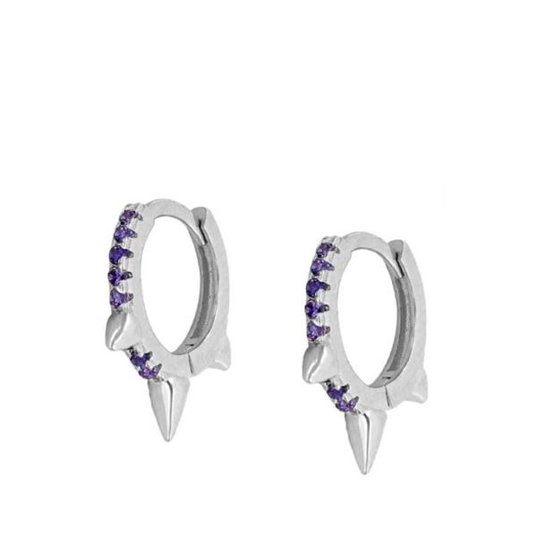 Imagen de Aros Spike Lila Plata