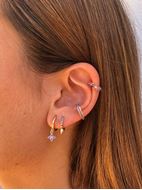 Imagen de Aros Spike Lila Plata Dorada