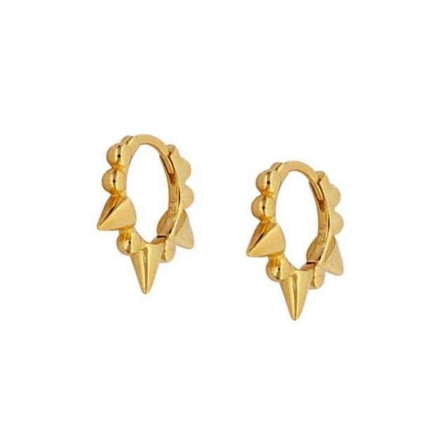 Imagen de Aros Spike Ball Plata Dorada