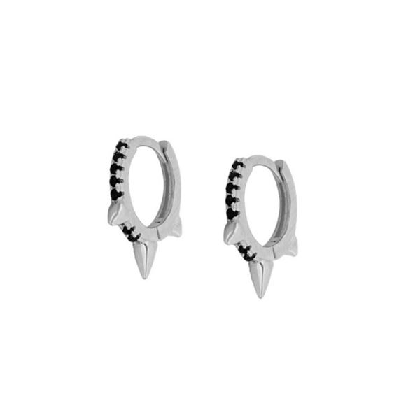 Imagen de Aros Spike Black Plata