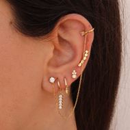 Imagen de Aros Spike Circonitas Plata Dorada