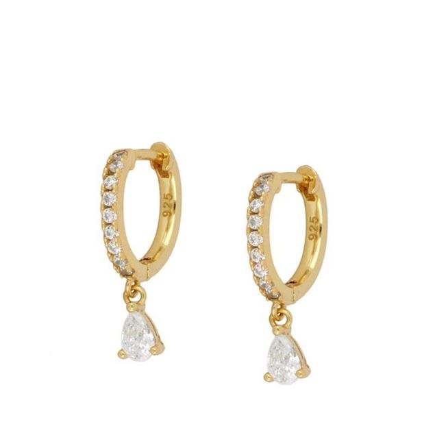 Imagen de Aros Berlín Circonitas Plata Dorada