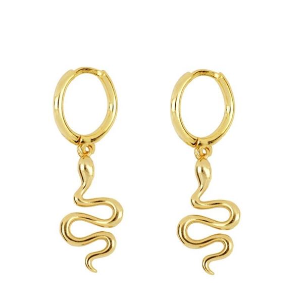 Imagen de Aros Snake Plata Dorada