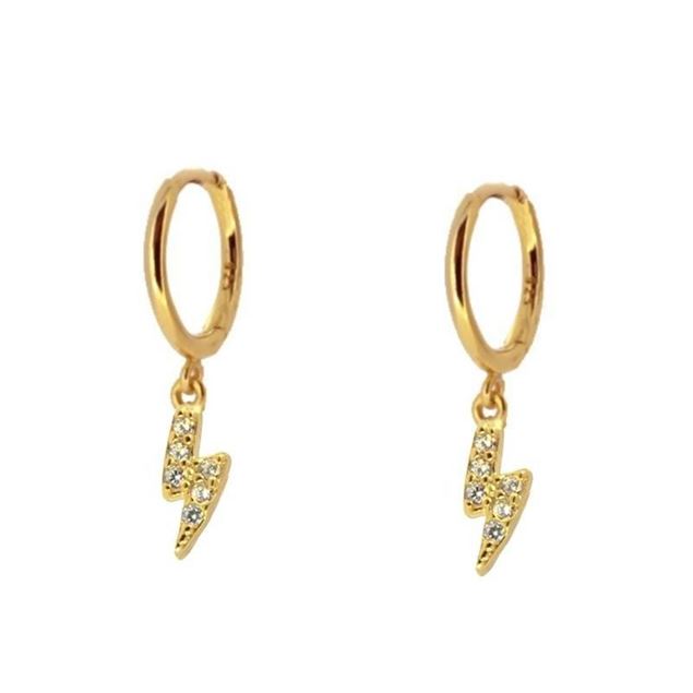 Imagen de Aros Torm Circonita Plata Dorada