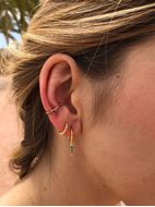 Imagen de Aros Megan Turquesa Plata Dorada