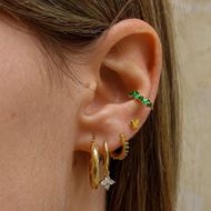 Imagen de Aros Glam Plata Dorada