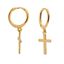 Imagen de Aros Cruz Plata Dorada