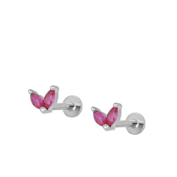 Imagen de Piercing Flea Fucsia Plata