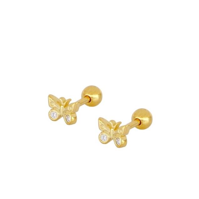 Imagen de Piercing Mariposa Plata Dorada