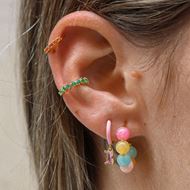 Imagen de Piercing Lenis Naranja Plata Dorada