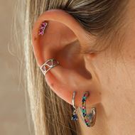 Imagen de Piercing Lilet Fucsia Plata