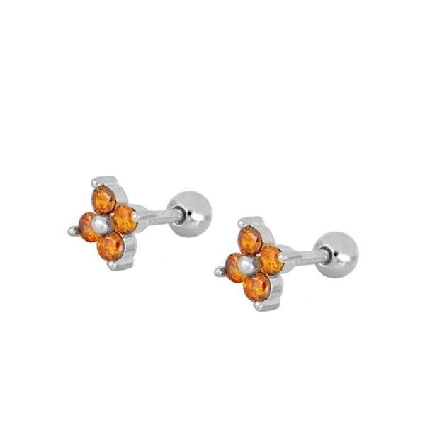 Imagen de Piercing Glam Naranja Plata