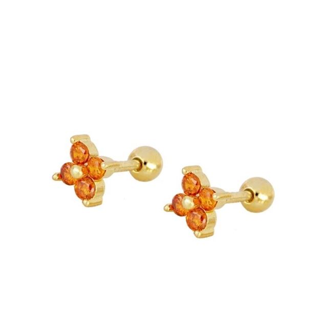 Imagen de Piercing Glam Naranja Plata Dorada