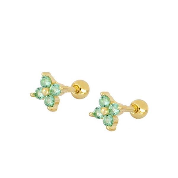 Imagen de Piercing Glam Green Plata Dorada