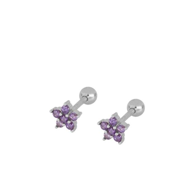 Imagen de Piercing Estrella Polar Lila Plata