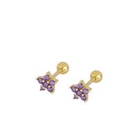 Imagen de Piercing Estrella Polar Lila Plata Dorada