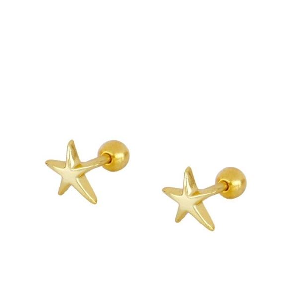 Imagen de Piercing Sea Star Plata Dorada