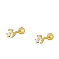 Imagen de Piercing Vela Circonita Plata Dorada