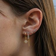 Imagen de Piercing Vela Circonita Plata Dorada