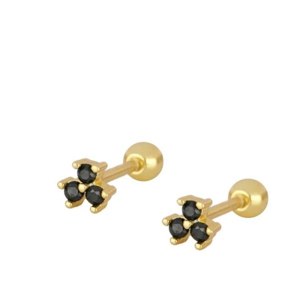 Imagen de Piercing Vela Black Plata Dorada