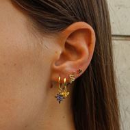 Imagen de Piercing Vela Black Plata Dorada