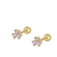 Imagen de Piercing Vela Lila Plata Dorada