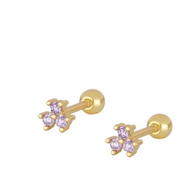 Imagen de Piercing Vela Lila Plata Dorada