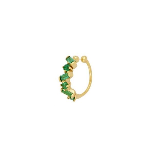 Imagen de Ear Cuff Hidra Verde Plata Dorada