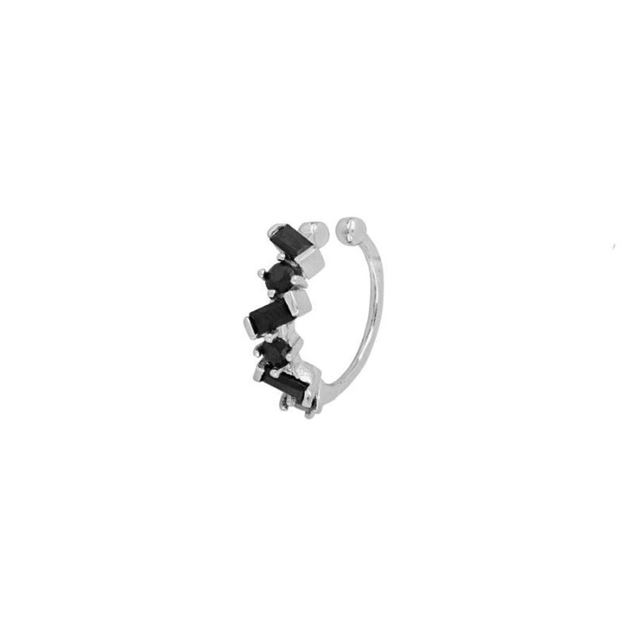 Imagen de Ear Cuff Hidra Black Plata