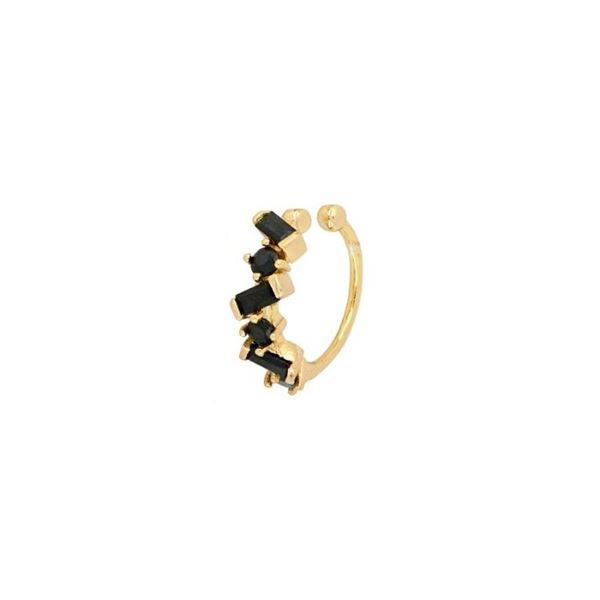 Imagen de Ear Cuff Hidra Black Plata Dorada