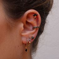 Imagen de Ear Cuff Hidra Black Plata Dorada