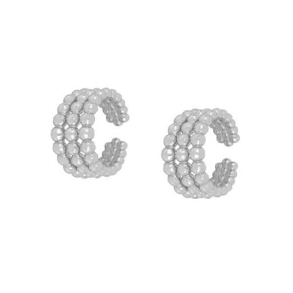 Imagen de Ear Cuff Triple Balls Plata
