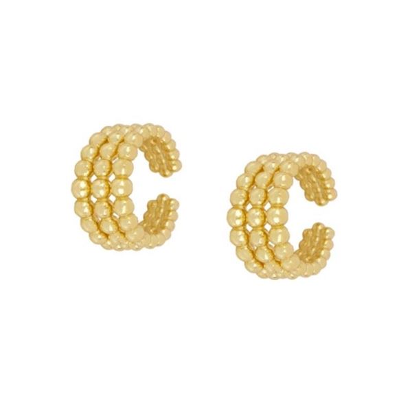 Imagen de Ear Cuff Triple Balls Plata Dorada