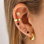 Imagen de Ear Cuff Flor Plata Dorada