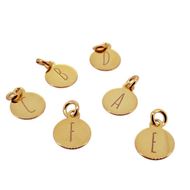 Imagen de Charm Medal Letter Plata Dorada