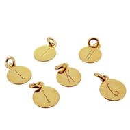 Imagen de Charm Medal Letter Plata Dorada