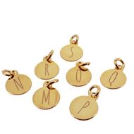 Imagen de Charm Medal Letter Plata Dorada